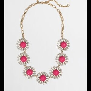 J Crew Crystal Stoneburst Necklace Pink​​​​​​​​